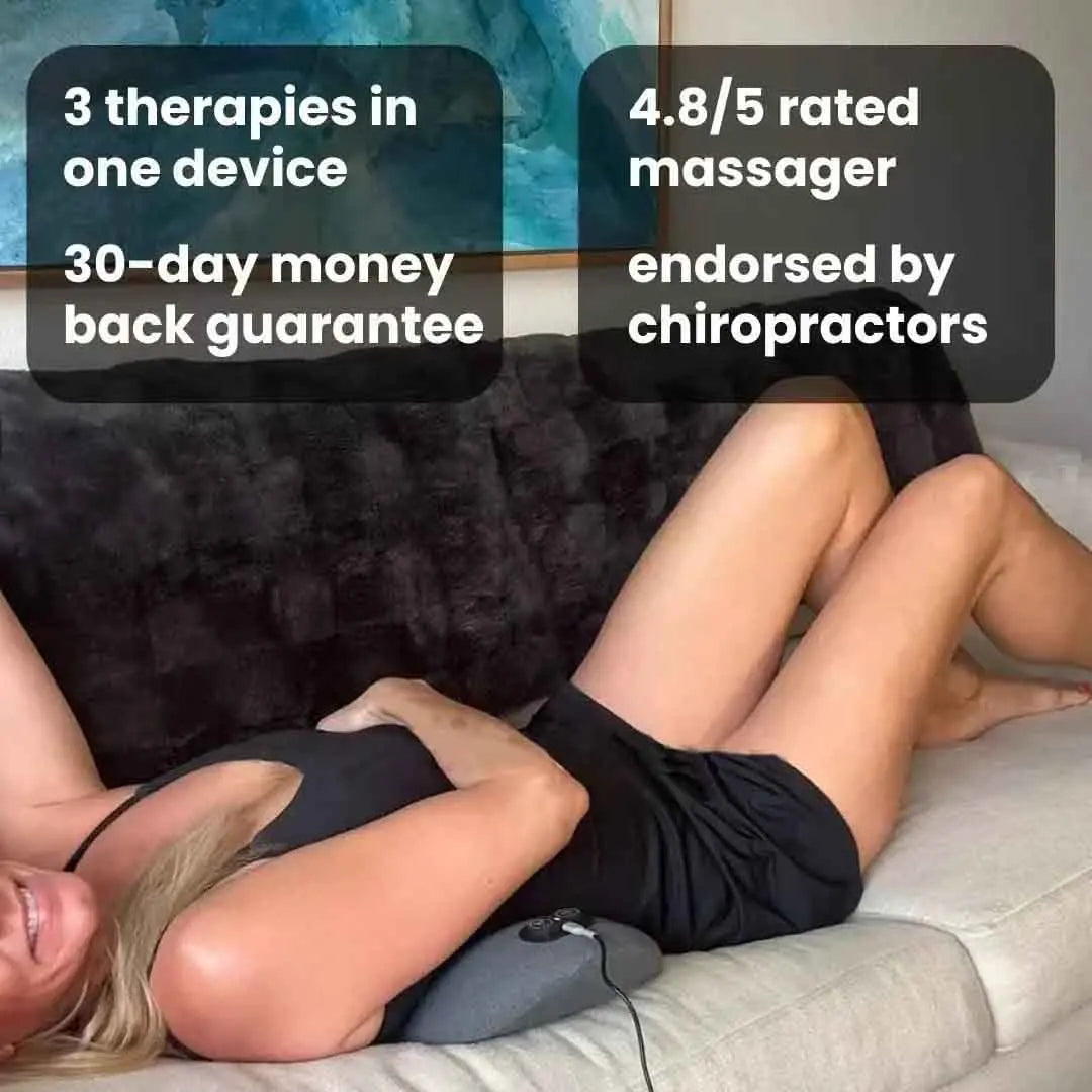 SomaWell 3-in-1 Back Massager – Heat, Vibration & Traction Therapy Pillow