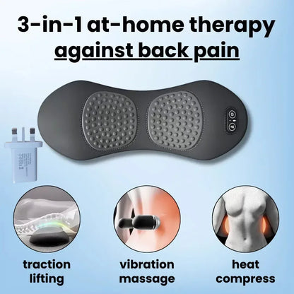 SomaWell 3-in-1 Back Massager – Heat, Vibration & Traction Therapy Pillow