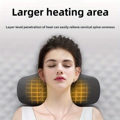 SomaWell Heated Neck Massage Pillow – Smart Vibration & Memory Foam Support