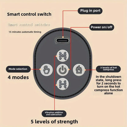 SomaWell Heated Neck Massage Pillow – Smart Vibration & Memory Foam Support
